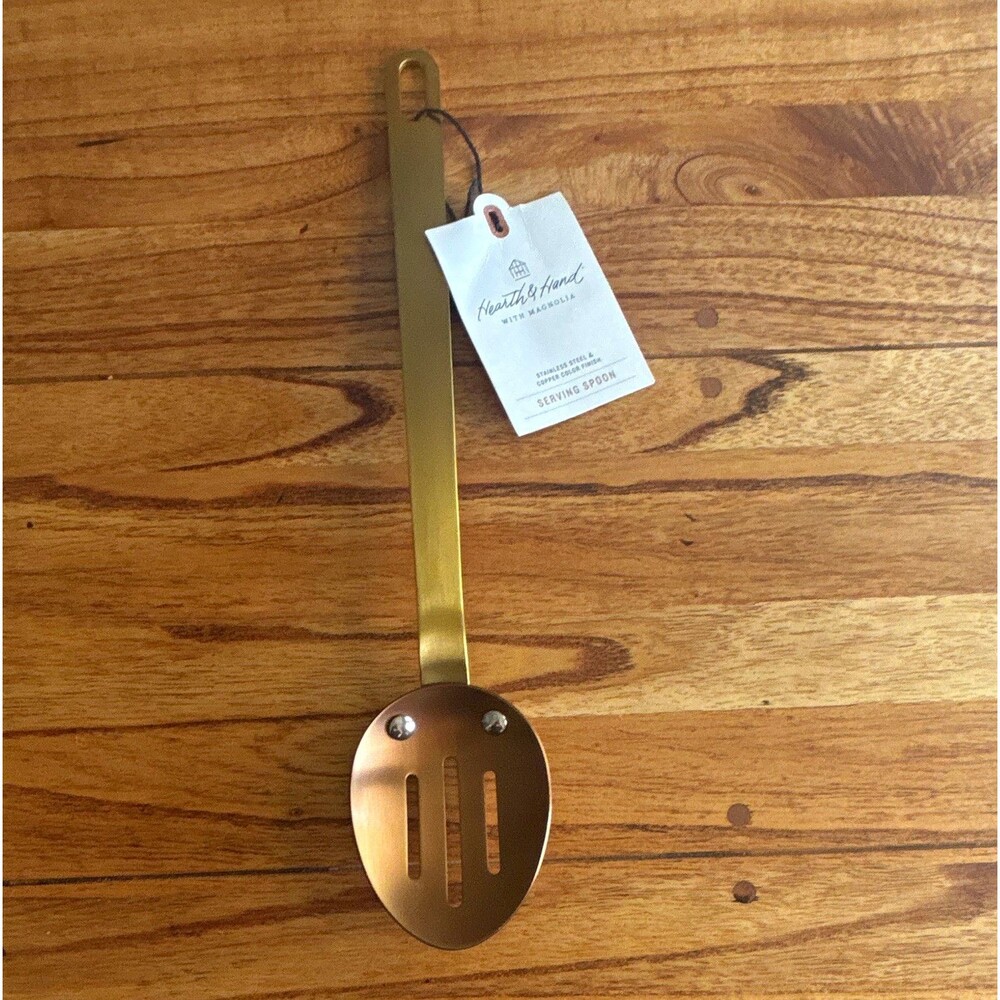 Hearth & Hand with Magnolia Gold Stainless Steel & Copper Color Slotted Spoon